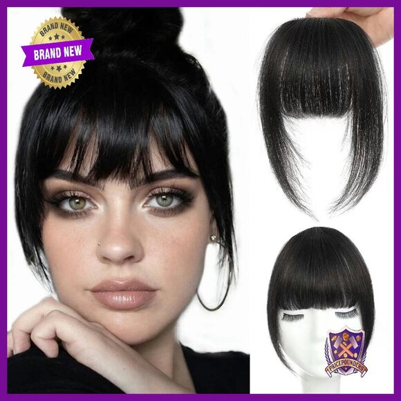 100% Human Hair Clip-In Bangs, French Style, Adjustable Temples, Daily Wear main image 4
